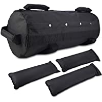 Jecxep Bolsa de arena para entrenamientos de entrenamiento- bolsas de arena ajustables para entrenamiento pesado- con 3…